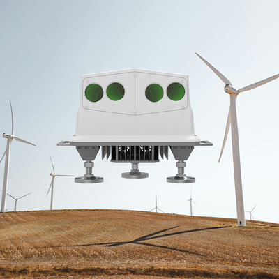 4 هرتز تردد توربينات الرياح ليدار الحد الأقصى للعبور حجم 500 ملم و -180 درجة-180 درجة نطاق اتجاه الرياح في صناعة طاقة الرياح